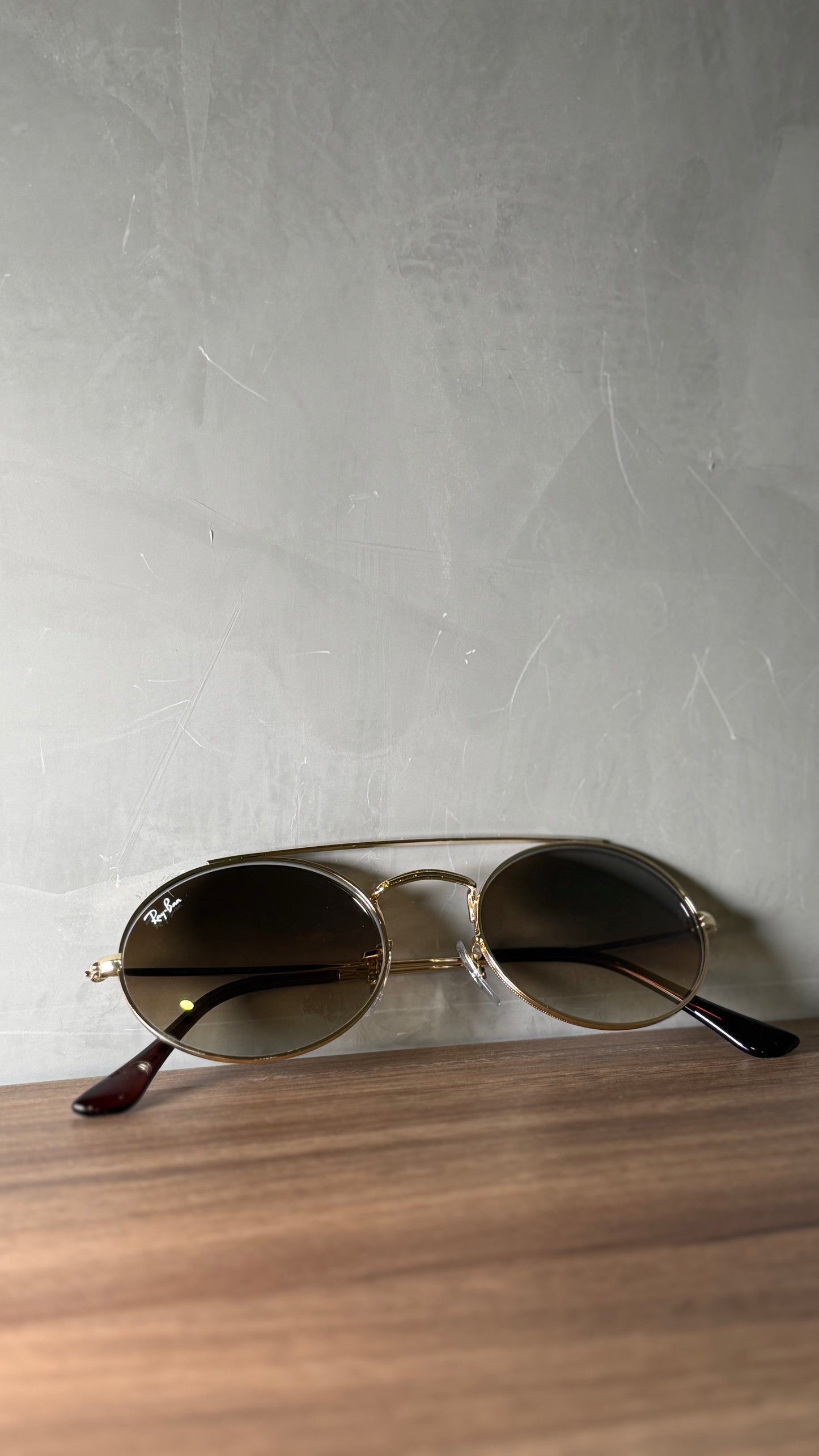 Ray Ban oval double claros