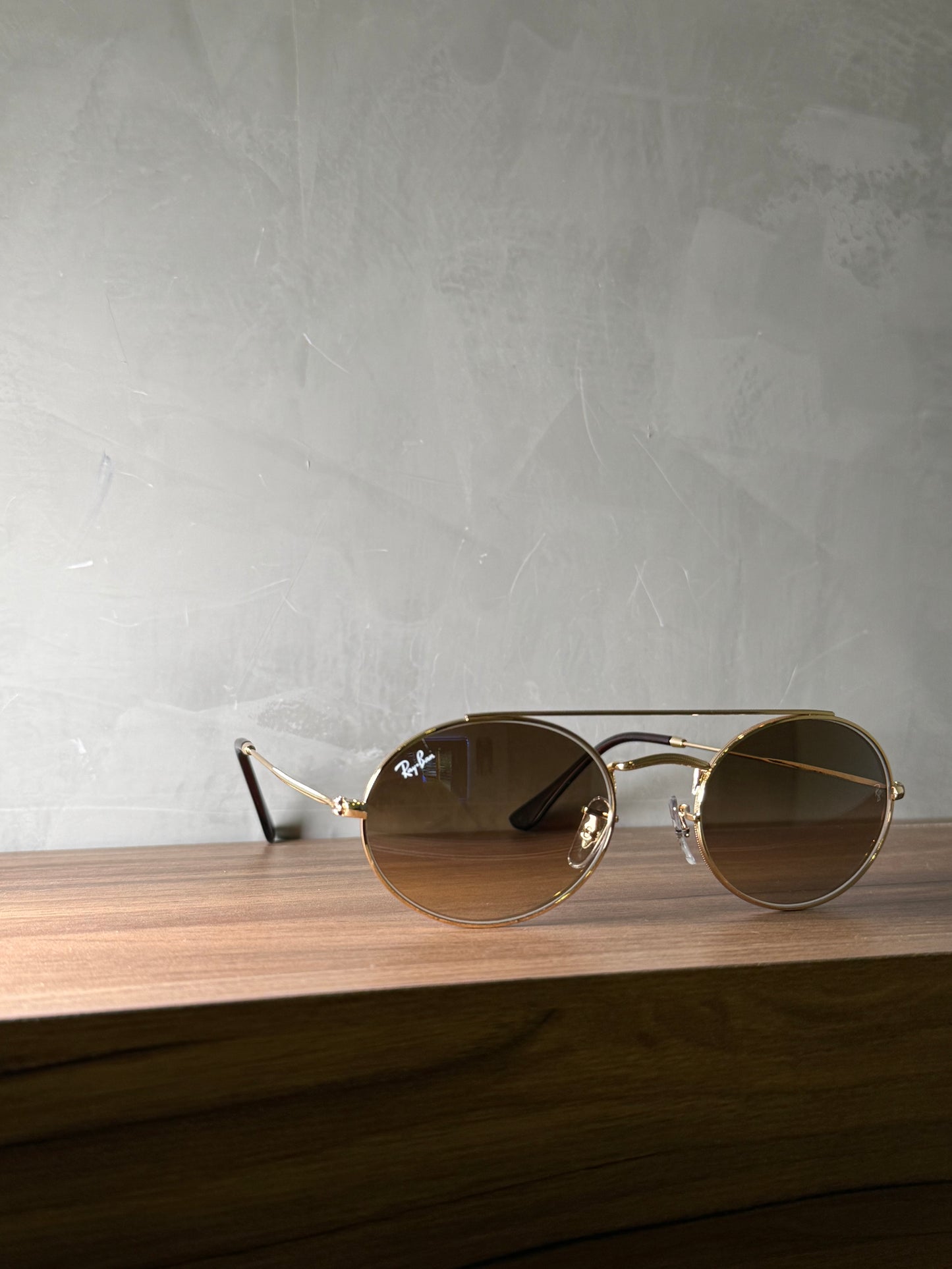 Ray Ban oval double claros